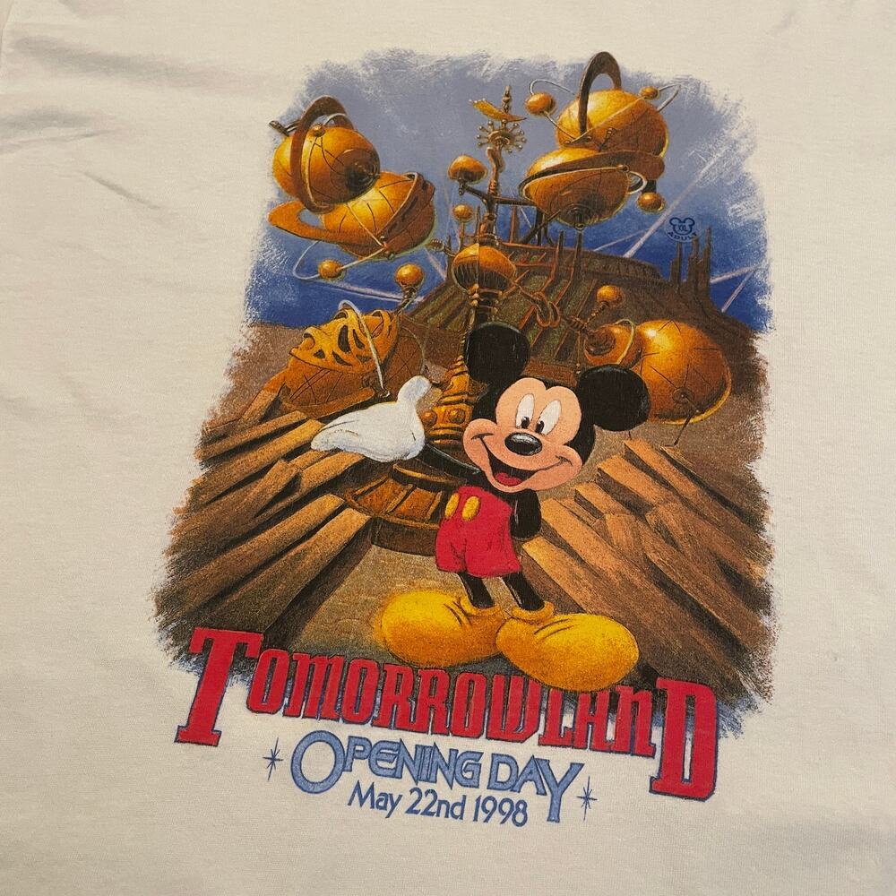 Vintage NOS Tomorrowland Opening Day 1998 T-Shirt Mens XXL USA Disney Disneyland - Picture 3 of 11